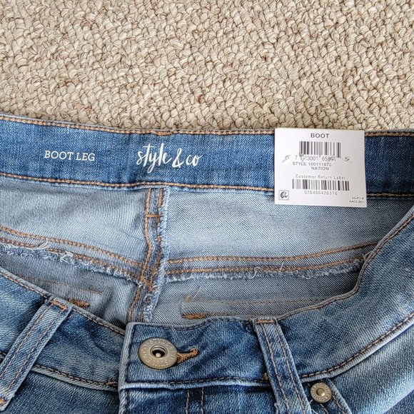 NWT Style & Co Faded Bootcut Jeans Size 4 - Picture 7 of 11